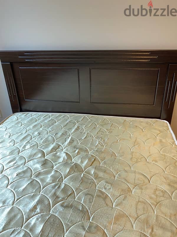 Wooden Bed Like New with Mattress 2