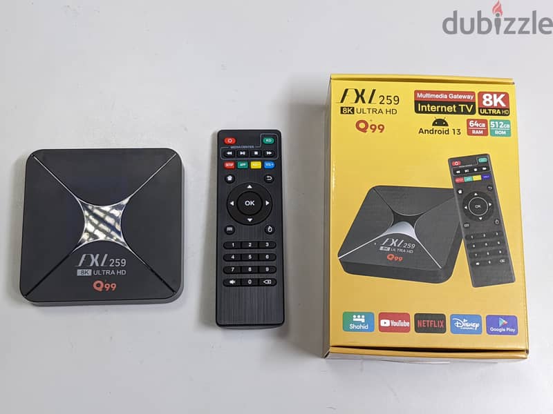 FXL Smart 8K TV Box / Android 13 / 64GB Ram+512GB Storage+Miracast / 1