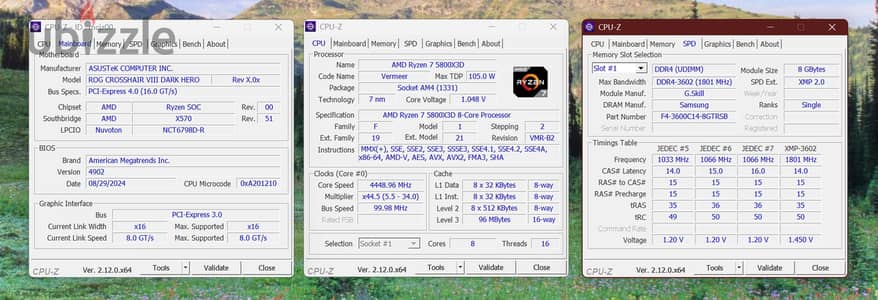 AMD Ryzen 7 5800X3D + Asus Crosshair VIII Dark Hero + DDR4-3600 RAM