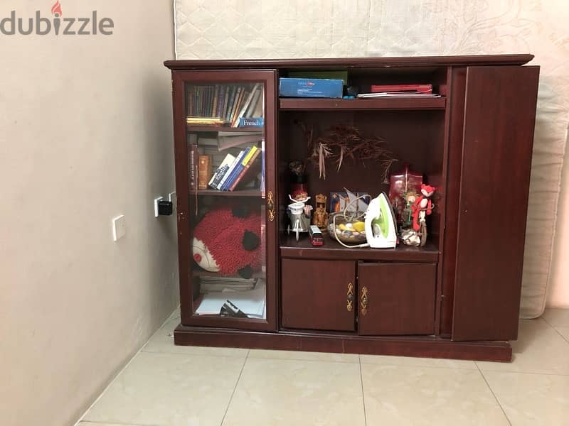 2 High quality wooden cabinet with glass door 1