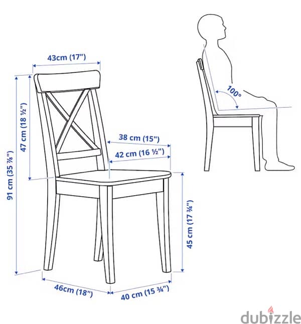 كراسي و طاولة طعام ايكيا 1