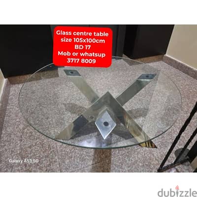 Glass centre table and other household items for sale with delivery