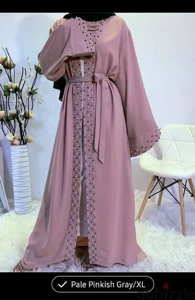 Beaded open abaya