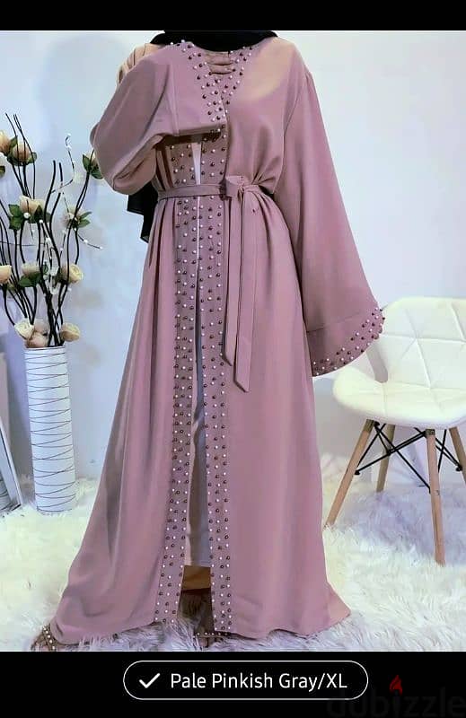 Beaded open abaya 0