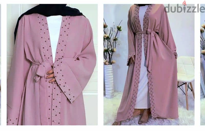 Beaded open abaya 1