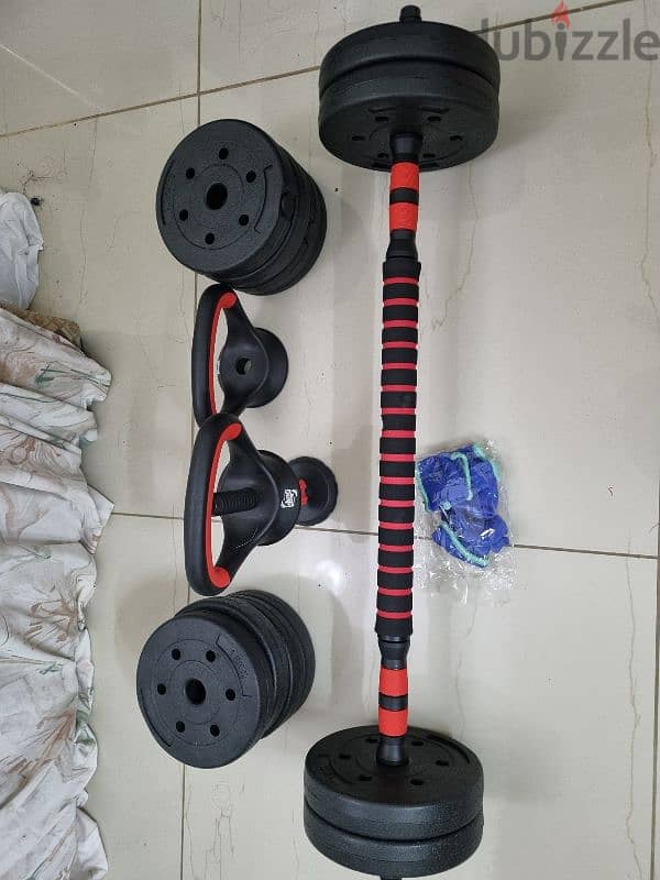 Almost new Dumbells and Barbell bar kit - 20kg 0