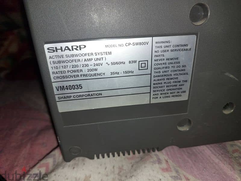 sharp active subwoofer 8 inch 3