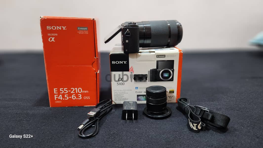 SONY A5100 Camera With 55.210mm Lens & E Mount 35MM F/1.7 Lens 1