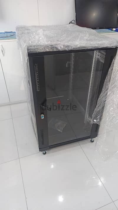 New 27U(600*800mm)floor mount rack with glass door -With PDU and fan