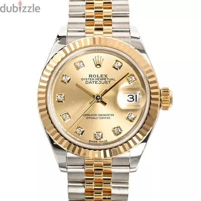 Rolex Lady-Datejust 28 Oystersteel And Yellow Gold Champagne Diamond S