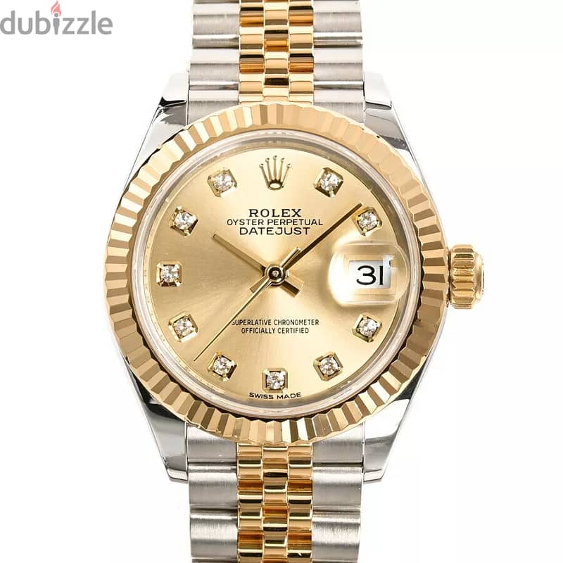 Rolex Lady-Datejust 28 Oystersteel And Yellow Gold Champagne Diamond S 0