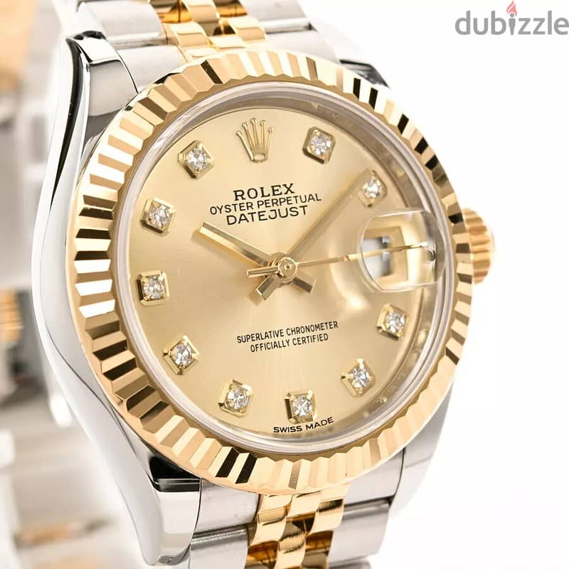 Rolex Lady-Datejust 28 Oystersteel And Yellow Gold Champagne Diamond S 1