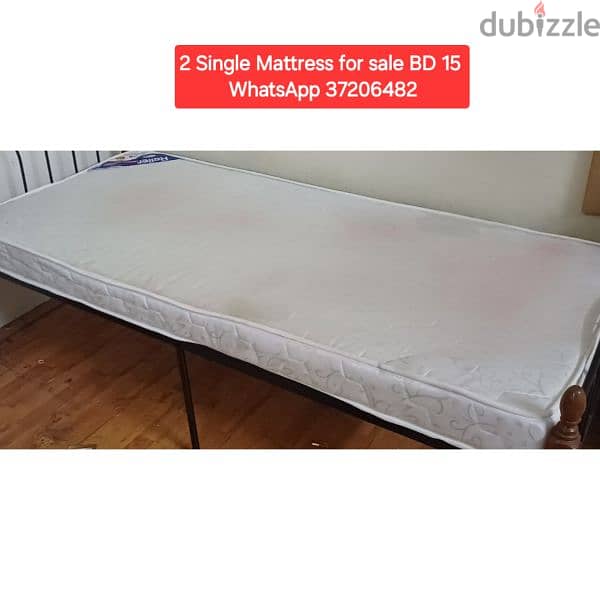 2 Single wooden bed with mattress and other items for sale 5