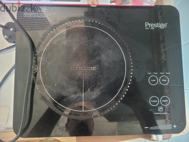 Prestige UK brand 2000W 650°C Infrared Cook Top stove plate 0