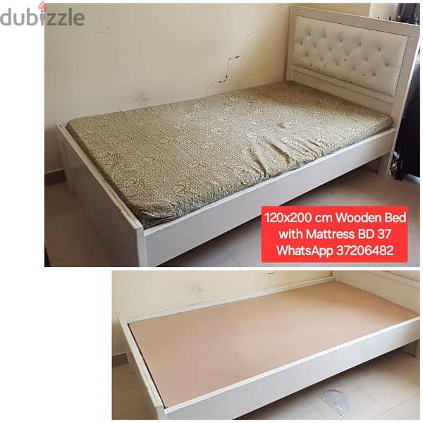 120×190 cm bed with mattress and other items for sale 18