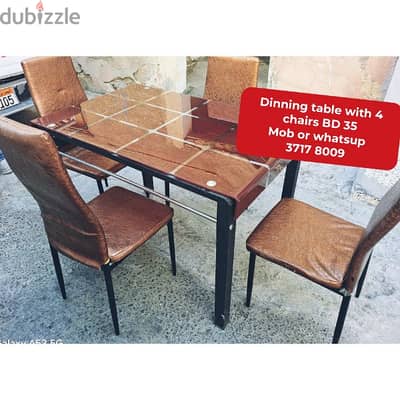 4 chairs Dinning table and other household items for sale