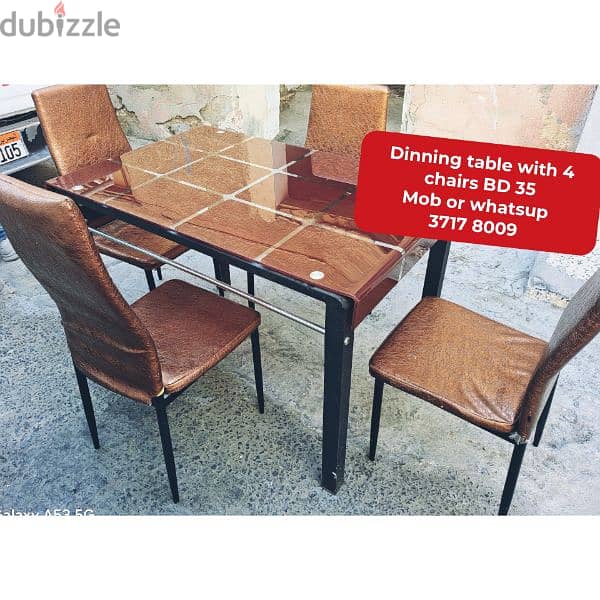 4 chairs Dinning table and other household items for sale 0