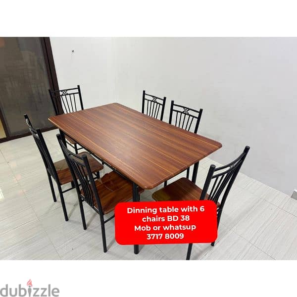 4 chairs Dinning table and other household items for sale 13