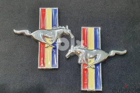 Mustang Fender Emblem Running Horse two pieces original 8 BD