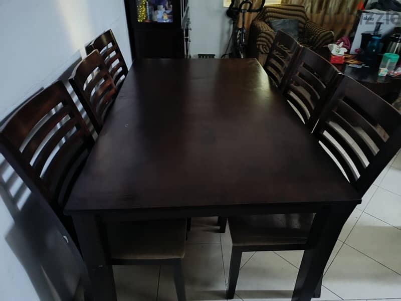 Wooden dining table with 6 chairs 1