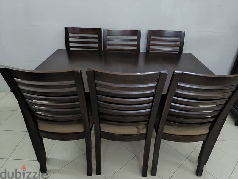 Wooden dining table with 6 chairs 2