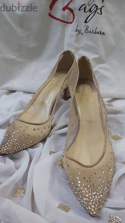 Nude louboutins with crystals