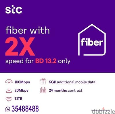 stc fiber only 18.15 BHD per month for a free or discounted Device.