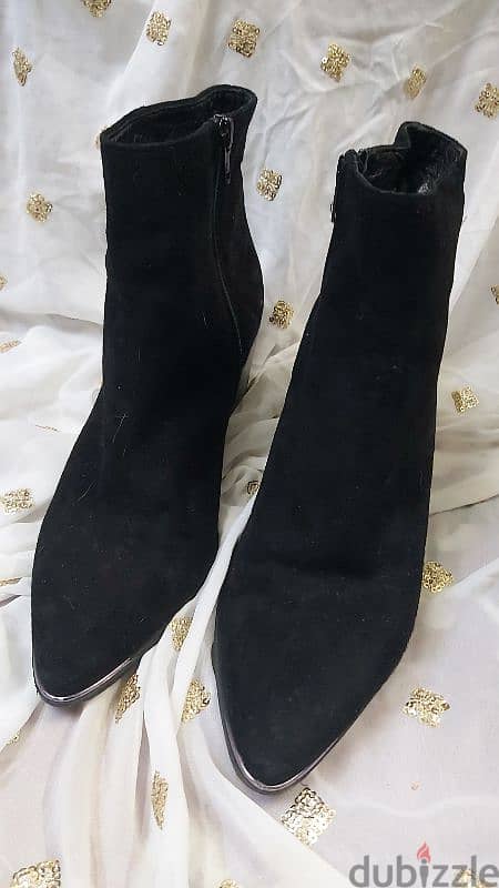 Black suede ankle boots from UK brand Daniel 2