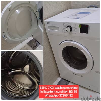 BEKO 7 kg front laod washing machine and other items for sale