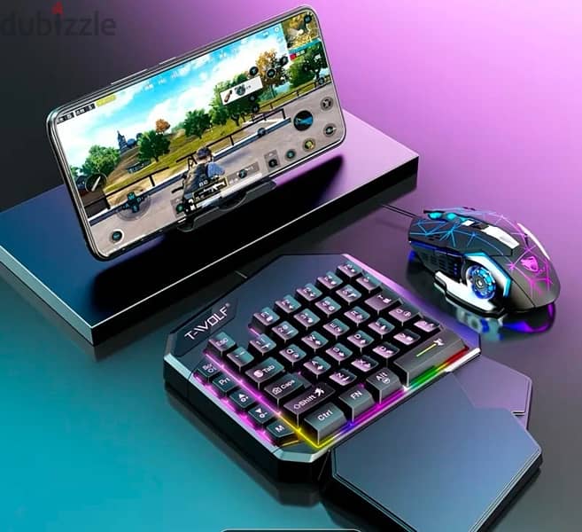 PUBG gaming keyboard and mouse and Cooling stand 1