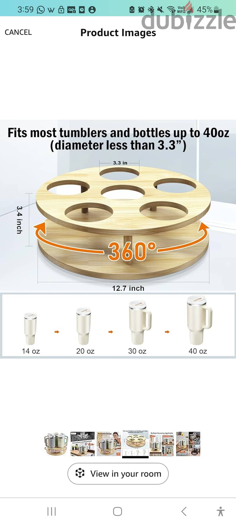 Multipurpose Organzier for water/wine bottles, wine glasses, tumblers 9