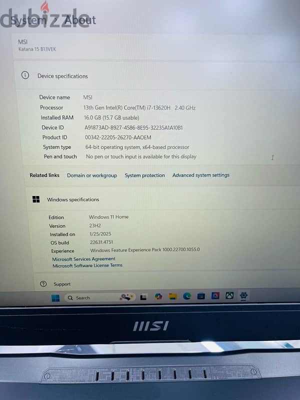 Used MSI KATANA 15 B13V 1