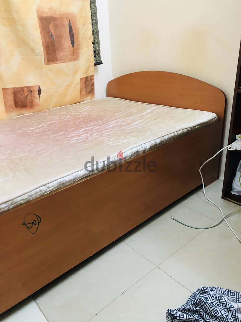 Wooden Bed with mattress for sale 1