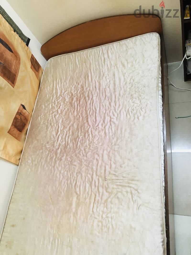 Wooden Bed with mattress for sale 4