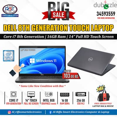 DELL Touch Laptop Core i7 8th Generation 16GB RAM 14" FHD Touch Screen