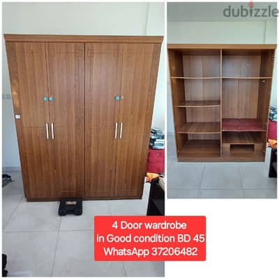 4 Door wardrobe and other items for sale with Delivery