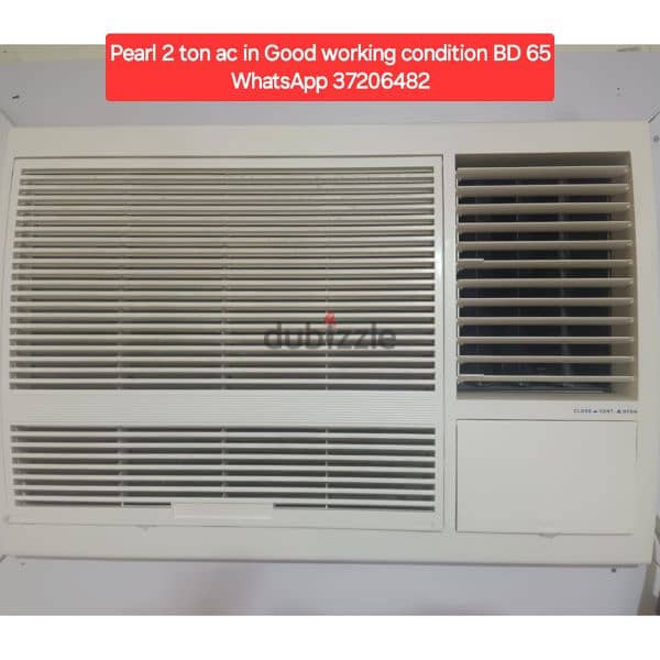 Pearl 2 ton split ac and other items for sale with Delivery fixing 3