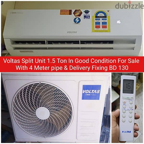 Pearl 2 ton split ac and other items for sale with Delivery fixing 8