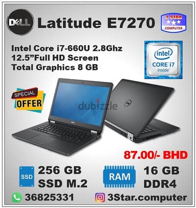 Dell Core i7 2.8Ghz 6th Gen Laptop 16GB RAM 256GB SSD FREE Bag & Mouse