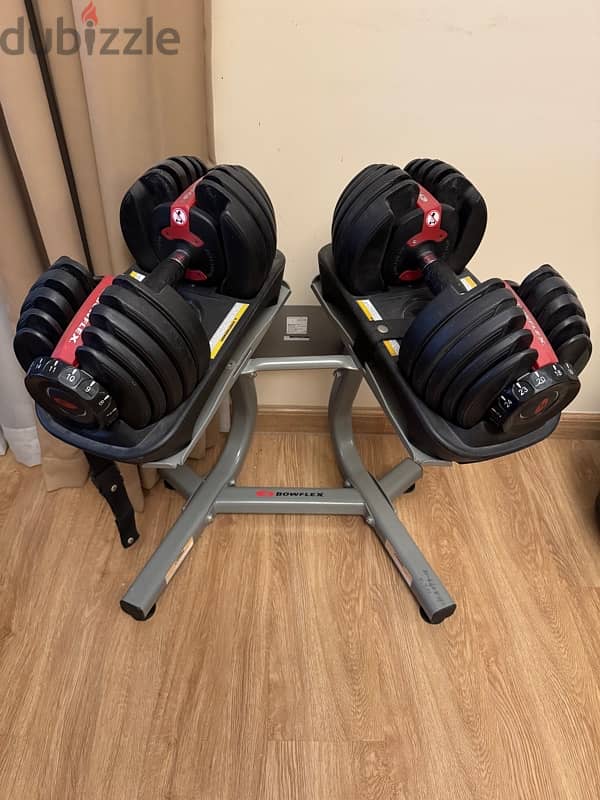 Bowflex Dumbells set with stand 0