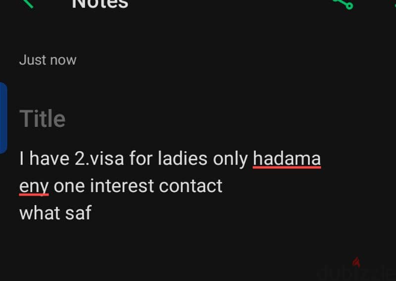 2. visa. redy. only. for laydy 0