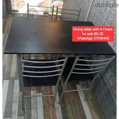 Dining table with 4 chairs and other items for sale with Delivery