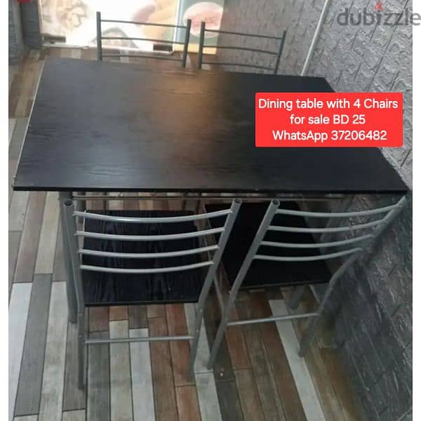 Dining table with 4 chairs and other items for sale with Delivery 0