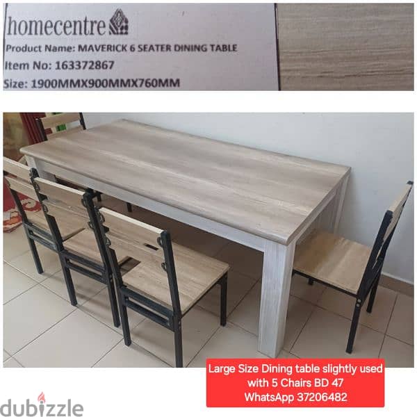 Dining table with 4 chairs and other items for sale with Delivery 8