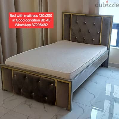 120×200 cm Bed with Mattress and other items for sale with Delivery