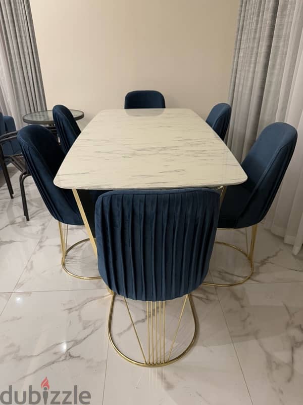 FOR SALE: Dining Table with Porcelain Countertop & 6 Chairs 0