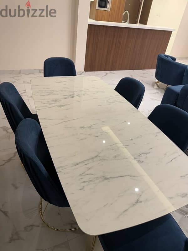 FOR SALE: Dining Table with Porcelain Countertop & 6 Chairs 2