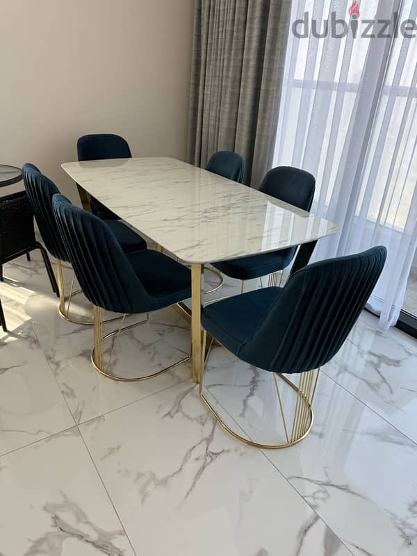 FOR SALE: Dining Table with Porcelain Countertop & 6 Chairs 5