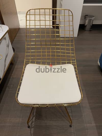 For Sale: Gold Metal Mesh Designer Chair