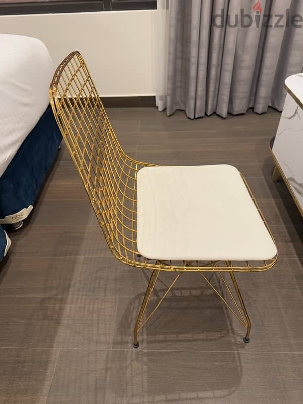 For Sale: Gold Metal Mesh Designer Chair 2